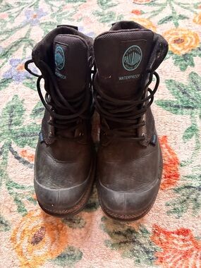 Palladium Black Waterproof Lace-Up Hiking Boots